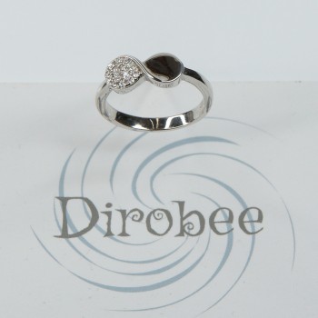 Sterling Silver CZ Plain 2 Circle Ring